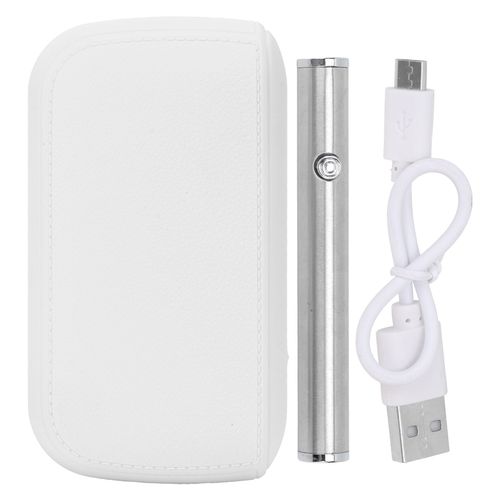 HJLIAN Ensemble briquet couleur pure 50 mAh rechargeable en plastique, hauteur reglable, etui a cigarettes portable, blanc