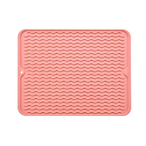 Hjlian Tapis De Table Isolant En Caoutchouc Antiderapant, Impermeable Et Resistant A La Chaleur, Pour La Cuisine, Rose