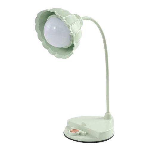 Hjlian Lampe De Lecture Led En Plastique En Forme De Fleur, Tactile, Rechargeable Par Usb, Pliable, Pour Chambre A Coucher, Dortoir, Vert