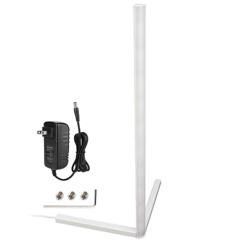 Hjlian Lampadaire Led, Lampe D'angle, Lumiere D'ambiance, Prise Us 100-240 V, Cadre Lumineux Blanc Pour Chambre A Coucher