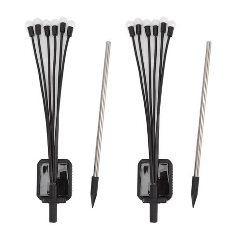Hjlian Lot De 2 Lampes Solaires Pour Pelouse, Impermeables, Installation Automatique Et Facile, Decoratives Pour Jardins, Terrasses, Arriere-Cour, Blanc Chaud