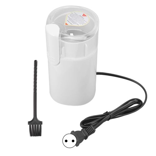 Hjlian Moulin A Grains Electrique, Capacite De 50 G, Moderne, Blanc, En Acier Inoxydable, Controle Facile, Pour Grains De Cafe, Prise Ue 220 V