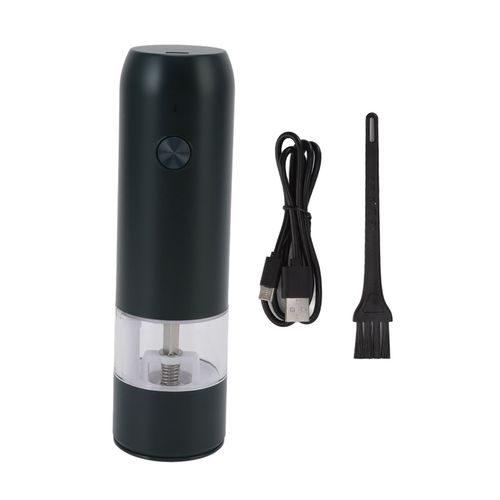 HJLIAN Moulin a poivre electrique a grosseur reglable, portable, pour poivre, sel, poivre, poivre de Cayenne, clous de girofle, vanille, vert