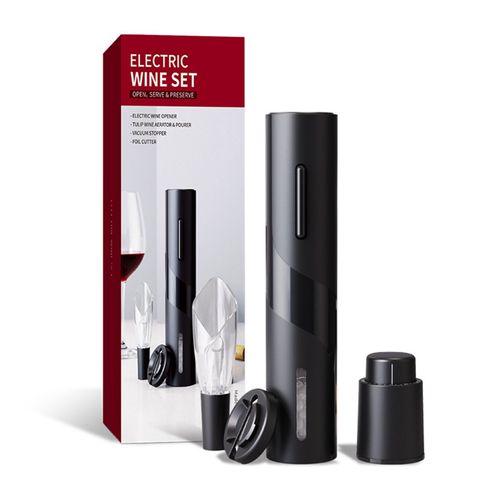 HJLIAN Tire-bouchon electrique classique de qualite alimentaire, avec revetement ABS, reutilisable, automatique, avec couteau a feuille, pour le diner