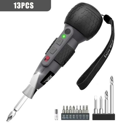 Mini tournevis électrique puissant, Mini perceuse, couple à 3 niveaux, type-c, lumière LED, Style stylo, entretien domestique, facile pour les débutants-PTS-GL6-066-13PCS