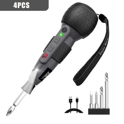 Mini tournevis électrique puissant, Mini perceuse, couple à 3 niveaux, type-c, lumière LED, Style stylo, entretien domestique, facile pour les débutants-PTS-GL6-066-4PCS