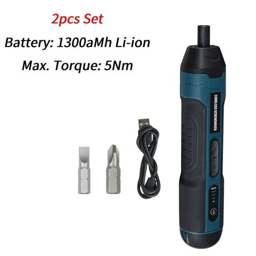Mini tournevis électrique sans fil, Rechargeable 1300mah, jeu de forets électriques 3.6V, Kit d'outils de réparation de couple de démontage domestique-Set 2 PCS