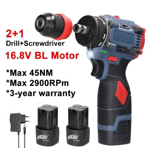 Perceuse sans fil 2 en 1 16.8V/21V, tournevis électrique, tournevis à batterie, voies de Rotation, perceuses, outils de tournevis-Définir la batterie 1 2pcs