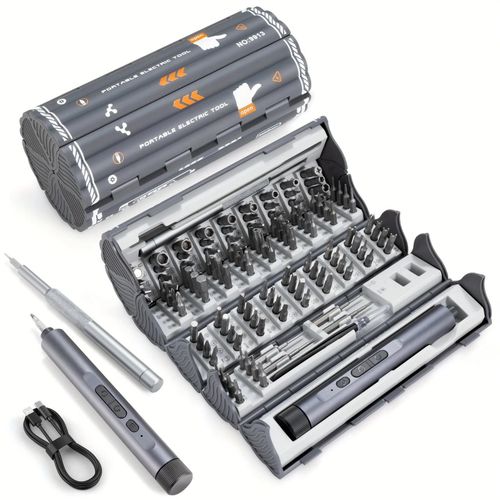 Jeu De Mini Tournevis Électriques 138 En 1, Embouts Phillips Magnétiques De Précision, Alliage Durable Portable Pour Pc Iphone, Outils De Réparation De Bricolage-138 En 1 Gris