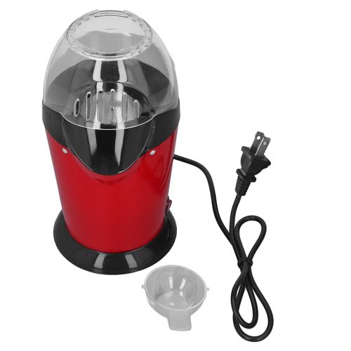 HJLIAN Machine a pop-corn electrique a air chaud haute vitesse, petite machine a pop-corn portable rouge 1200 W pour appartements, kitchenettes, camping, prise americaine 110 V
