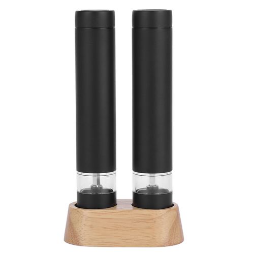 HJLIAN Ensemble de moulins a sel et a poivre electriques en acier inoxydable pour la maison, la cuisine et le restaurant