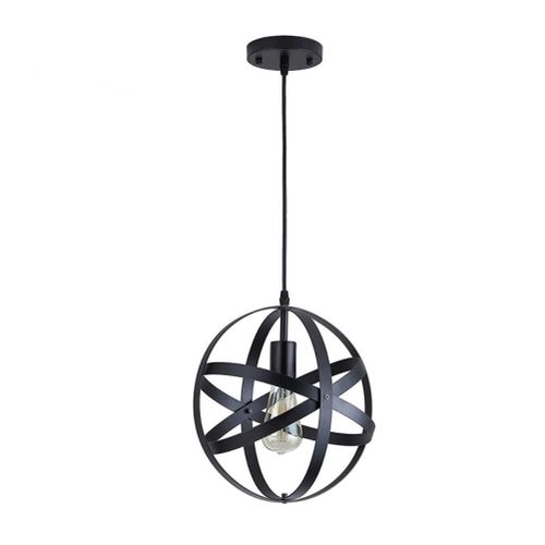HJLIAN Lustre spherique industriel reglable a LED, luminaire suspendu pour chambre, cuisine, couloir, entree, decoration
