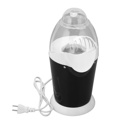 HJLIAN Machine a pop-corn electrique noire 1100 W, appareil a air chaud pour la maison, la cuisine, le dortoir, le camping, prise americaine 110 V