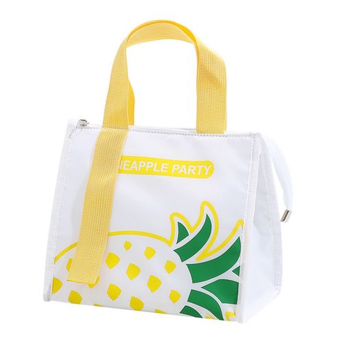 HJLIAN Sac a dejeuner portable, epais, anti-plis, resistant a l'usure, joli motif, boite a dejeuner pour etudiants, blanc