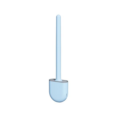 HJLIAN Brosse de toilette murale portable en polypropylene et TPR, avec poignee amovible, accessoire de salle de bain, bleu, type de drainage