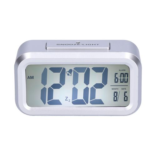 HJLIAN Reveil LCD numerique a piles, portable, grand affichage numerique, pour chambre a coucher, maison, dortoir, hotel, chevet