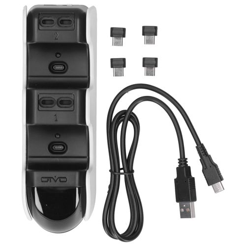 Hjlian Chargeur De Manette Sans Fil, Double Port De Charge, Indicateur Led De Type C, Chargeur De Manette De Jeu Pour Ps5
