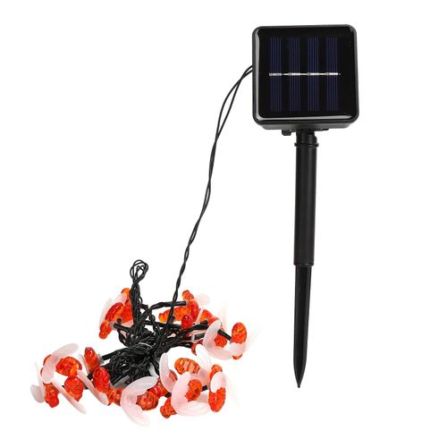Hjlian Guirlande Lumineuse Solaire D'exterieur En Forme D'abeille De 5 M Avec 8 Modes D'eclairage Pour Patio Et Cour, Blanc Chaud