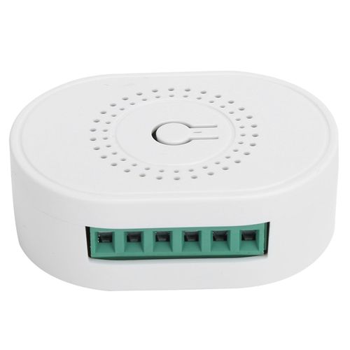 HJLIAN Mini disjoncteur intelligent Wi-Fi, commande vocale via application mobile, interrupteur marche/arret, 85-250 V, blanc