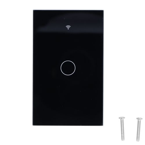 HJLIAN Interrupteur tactile simple pour interrupteur mural a distance Zigbee Tuya avec commande vocale 100-240 V, noir