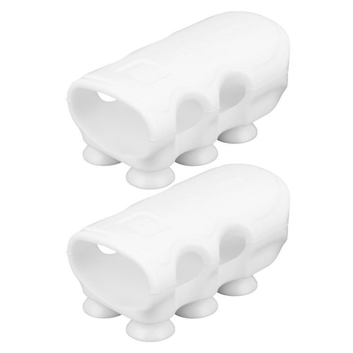 HJLIAN Lot de 2 supports de pommeau de douche puissants sans percage, support a ventouse pour pommeau de douche, blanc, 2e generation