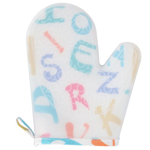 HJLIAN Gants isolants en coton et silicone epais, adaptes au four a micro-ondes et a la cuisine. Lettre