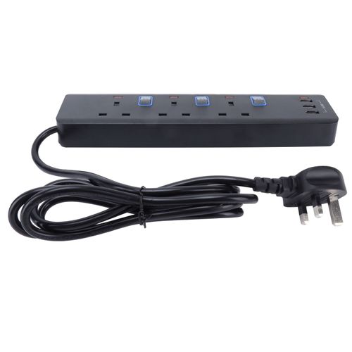 HJLIAN Multiprise 250 V avec interrupteur independant, 3 prises et 3 ports de charge USB.