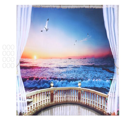 HJLIAN Rideau de douche impermeable avec crochets, decoration de salle de bain, 180 x 180 cm