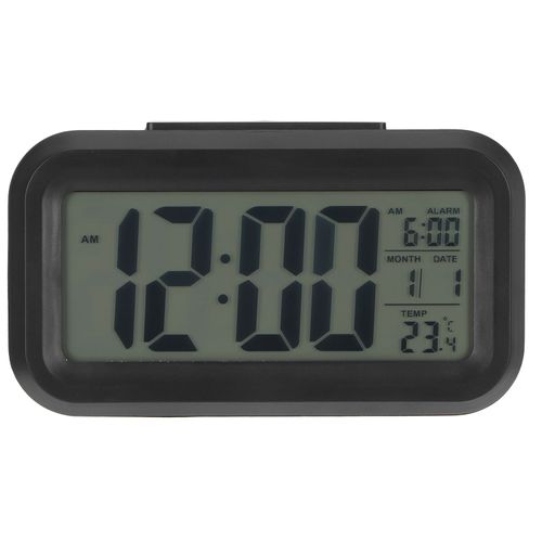 HJLIAN Reveil numerique LED noir avec affichage de l'heure, de la temperature et de la date, retroeclairage pour ordinateur de bureau