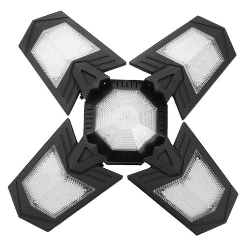 Hjlian Plafonnier Led Deformable A 4 Panneaux Pour Garage, Entrepot, Atelier, Grange, Noir