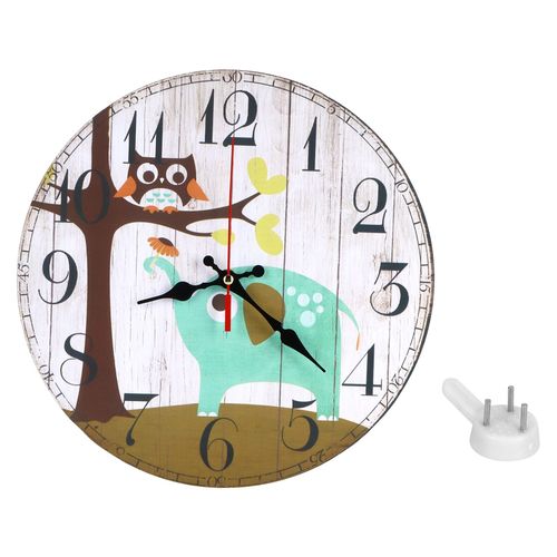 HJLIAN Horloge murale ronde retro de 30 cm, silencieuse, sans tic-tac, pour decoration de salon ou de chambre a coucher