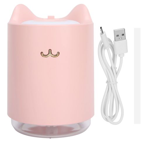 HJLIAN Humidificateur d'air ultrasonique 320 ml, diffuseur d'aromes USB avec veilleuse LED, purificateur d'air pour maison et voiture, rose