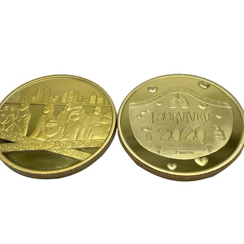 HJLIAN Souvenirs de survie de la piece Lucky Challenge I Survived 2020 Piece commemorative Cadeau pour amis Famille Collectionneurs