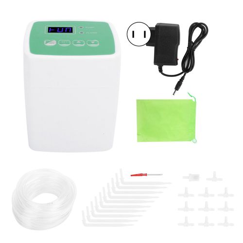 HJLIAN Systeme d'arrosage automatique, programmateur d'irrigation intelligent, accessoire de jardin, pompe simple avec 10 fleches goutte-a-goutte, US 110-240 V, 50/60 Hz
