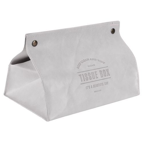 HJLIAN Boite a mouchoirs originale en cuir synthetique pour bureau, pour chambre a coucher, salon, gris