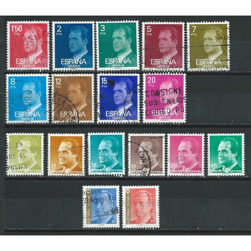 Roi Juan Carlos Lot 17 Timbres Espagne Oblitérés Et Neufs (Voir Scan)
