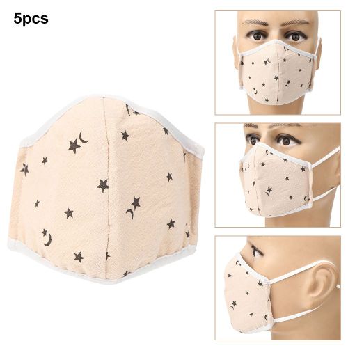 Hjlian Lot De 5 Masques Buccaux Antibuee Pour Enfants, Anti-Poussiere, Lavables Et Respirants, Jaunes