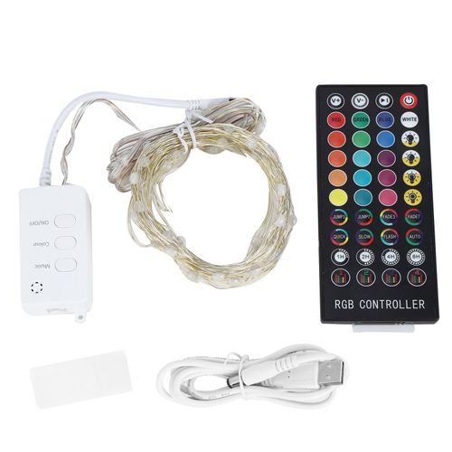 Hjlian Guirlande Lumineuse 10 M 100 Led Avec Controle Par Application Wi-Fi Et Musique Pour Decoration De Fete, Anniversaire, Mariage