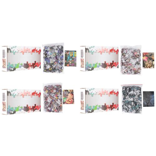 Hjlian Lot De 4 Boites De Puzzles A Motifs D'halloween, Jouets Educatifs A Faire Soi-Meme, Decoration D'interieur Pour Adultes Et Enfants