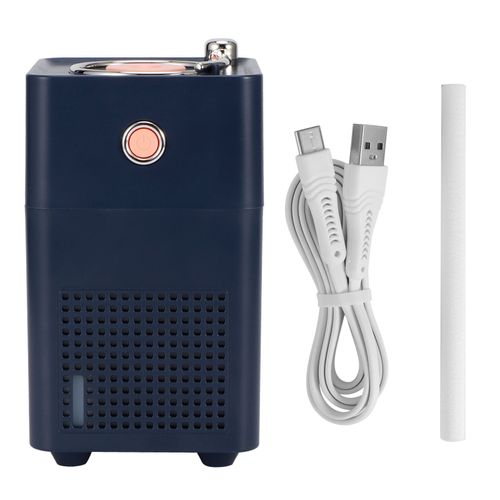 HJLIAN Humidificateur d'air retro 300 ml, diffuseur d'eau portable, brumisateur pour la maison et le bureau, avec lumiere LED et chargement USB, bleu