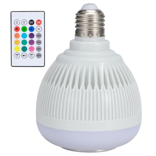 Hjlian Ampoule Led Rgb E26 12 W, Haut-Parleur Sans Fil Avec Telecommande 24 Touches, Pour Decoration De Bar, De Fete Et De Scene