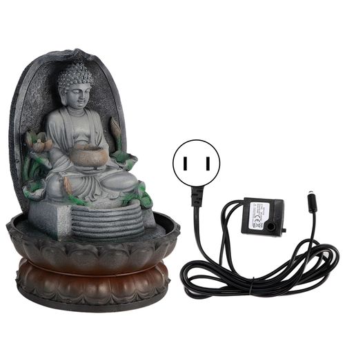 Hjlian Fontaine A Eau Led Bouddha Unique, Ornement En Resine, Artisanat D'art Pour Decoration De Bureau, Salon De The, Prise Americaine 110 V