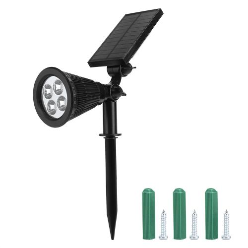 Hjlian Projecteur Solaire D'exterieur Reglable Et Etanche, Eclairage Mural De Securite Pour Jardin, Piscine, Arbre, Paysage, Cour