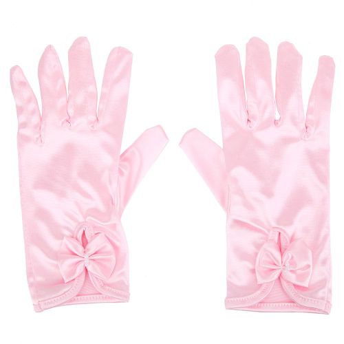 Hjlian Gants Et Mitaines De Princesse Pour Filles Mignonnes, Accessoires De Deguisement, Cadeaux D'anniversaire Et De Noel, Rose