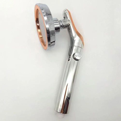 Pommeau de douche haute pression à grand débit, grand panneau, avec bouton d'arrêt d'eau, buse de pulvérisation en Abs de Massage argenté, douche de salle de bains à pluie-Argent