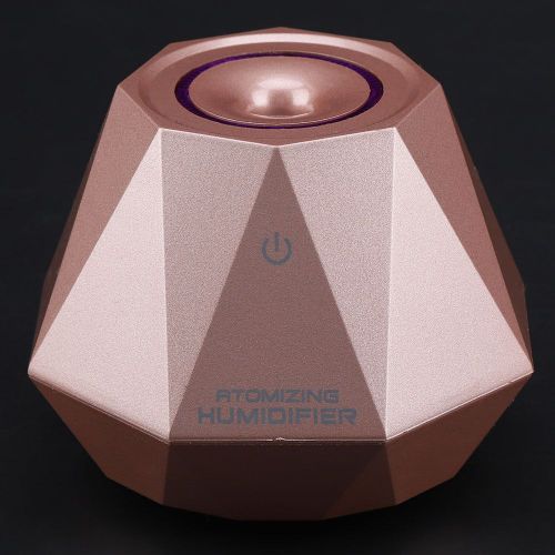 HJLIAN Mini humidificateur d'air en forme de diamant 180 ml, diffuseur d'aromes pour maison, voiture, bureau (champagne)