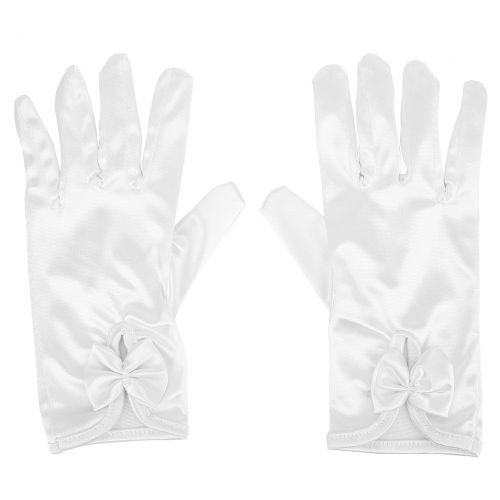 Hjlian Gants Et Mitaines De Princesse Pour Filles Mignonnes, Accessoires De Deguisement, De Fete, De Cosplay, Cadeaux D'anniversaire Et De Noel, Blanc Laiteux