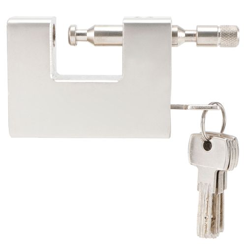 HJLIAN Cadenas de haute securite rectangulaire a anse epaisse, antivol en fer en forme de D