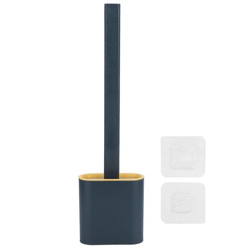 HJLIAN Brosse WC murale a long manche avec support et brosse de nettoyage pour accessoires de salle de bain, gris fonce