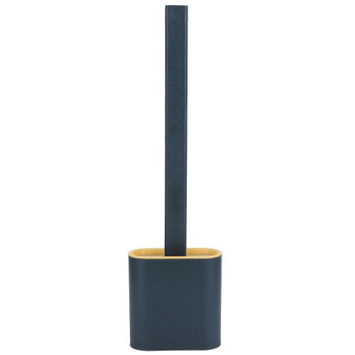HJLIAN Ensemble de brosse WC murale pour salle de bain, nettoyeur en profondeur et support a sechage rapide avec long manche, gris fonce